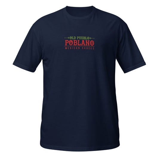 Unisex T-Shirt in Navy Blue Old Pueblo Poblano Logo